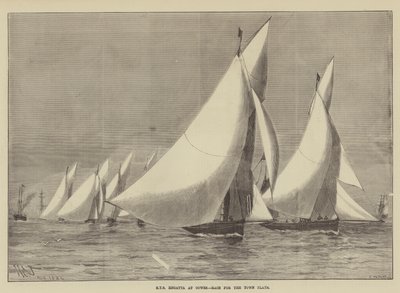 Royal Yacht Squadron Regatta bij Cowes, Race voor de Town Plate door Henry Spernon Tozer